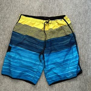 Burnside Yellow and Blue Men’s Swimtrunks